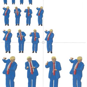 Dancing Trump silhouette embroidery file 4 sizes