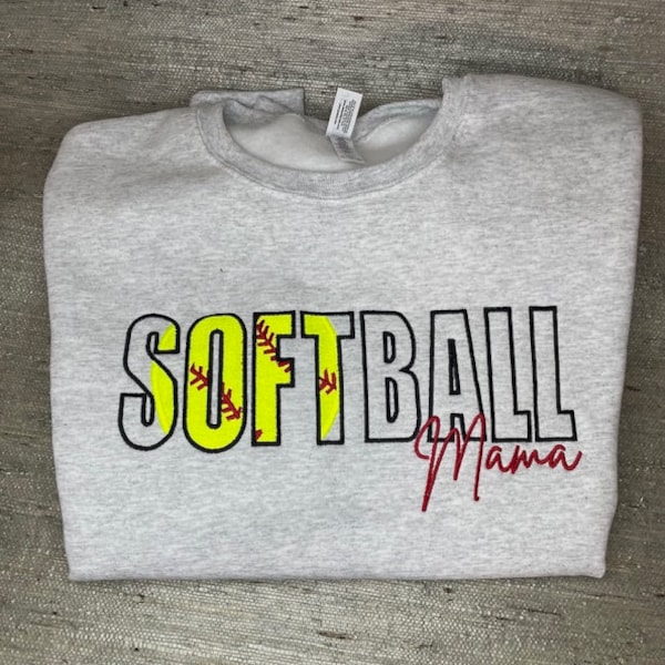 11 inch Softball Mama both fill stitch and applique files