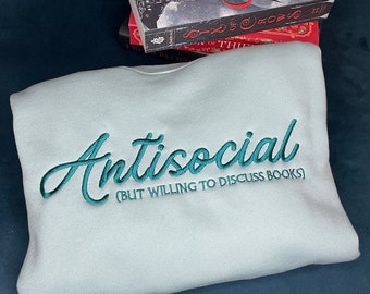 Antisocial book lover embroidery file