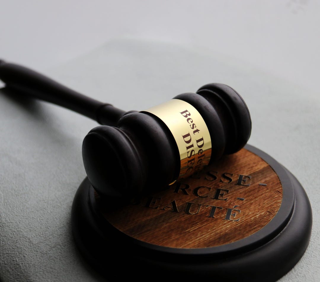 Custom Engraved Gavel, Personalized Wooden Gavel, Engraved Gold Band ...