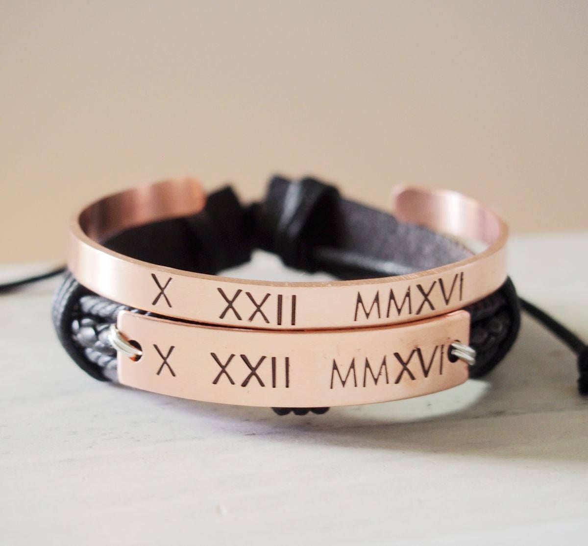 Custom Engraved Magnetic Couple Bracelets - (Set of 2)
