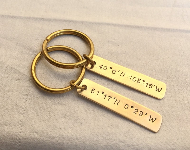 Custom Gold Coordinate Keychain Couples Keychain Set Couples Etsy