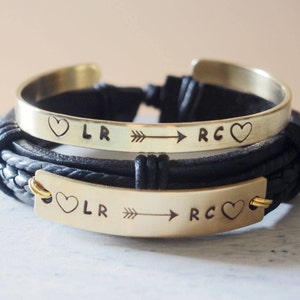 Personalized Couples Bracelets leather, Custom Couples Bracelets boyfriend and girlfriend, Personalized Bracelet couples bracelets set