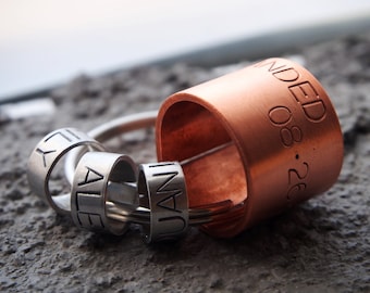 Gepersonaliseerde eendenjacht BANDED, heren sieraden voor eendenjacht, aangepaste cadeaus voor eendenjacht, kinderen, namen, geboorte, vader, mannen, gepersonaliseerde geschenken