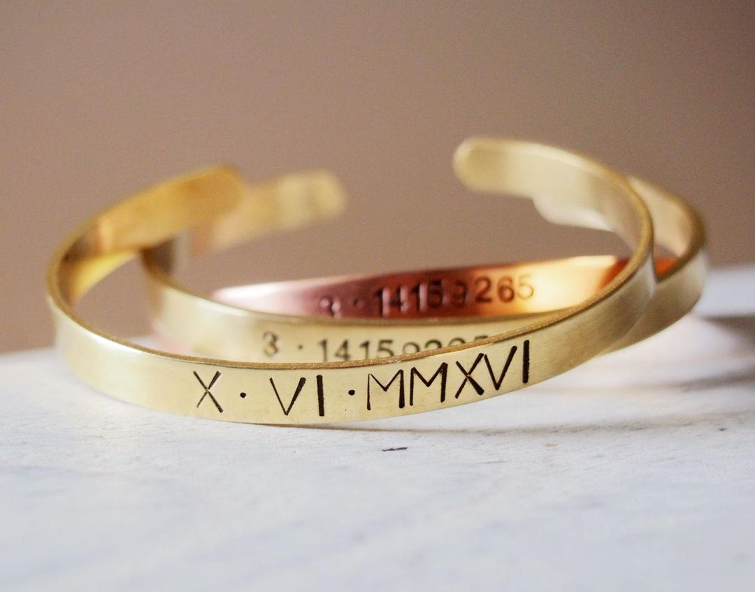 Rose gold roman numeral bracelet Clearance