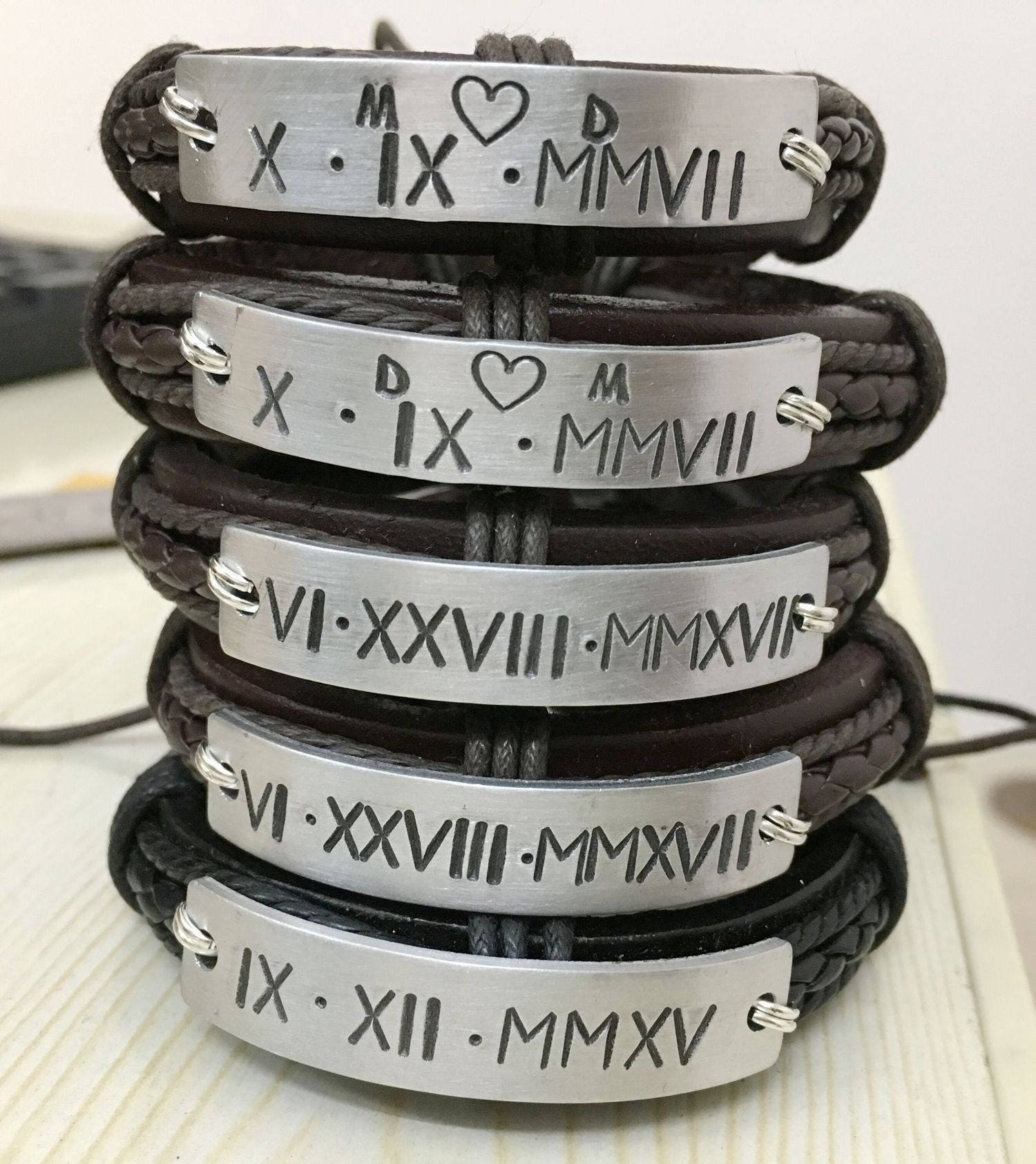 Custom date bracelets for couples Clearance
