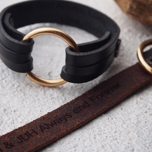 5.5 in O ring Bracelet, Wedding ring bracelet, Replacement ring, Wear a Ring Bracelet, real leather, Men, Women, personalized, widow gift