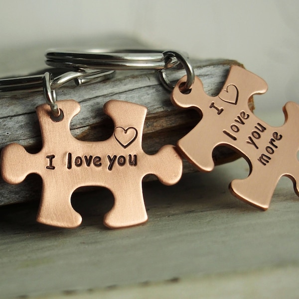 couples gift set Silver Puzzle piece keychain set, Silver puzzle piece jewewlry couples, puzzle keychain, puzzle keychain gift for couples