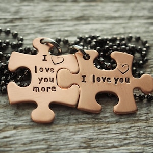 Koppels ketting paren paren paren sieraden, ik hou van je, ik hou van je meer ketting, puzzelstuk, vriendje, zijn hare, aangepaste geschenken