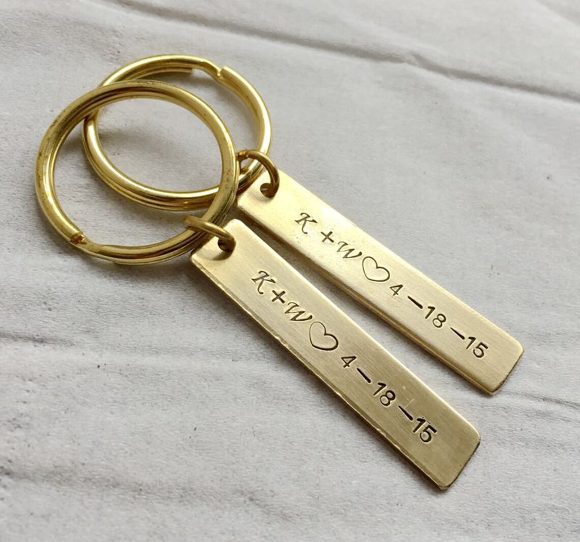Couples Name Keychains Couples Gift Personalized Couples Etsy