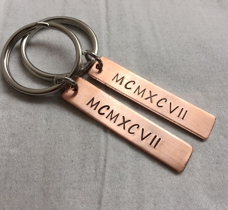 Roman Numeral Keychain Anniversary Date Gift for Couples Gift - Etsy ...