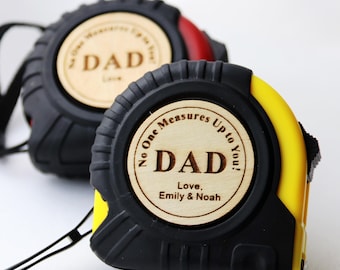 Best Dad Gift/ Custom Engraved wooden Tape Measure, Tools for Dad, kids to stepdad, birthday, dad, men gift, Custom Step father GIFT, Name