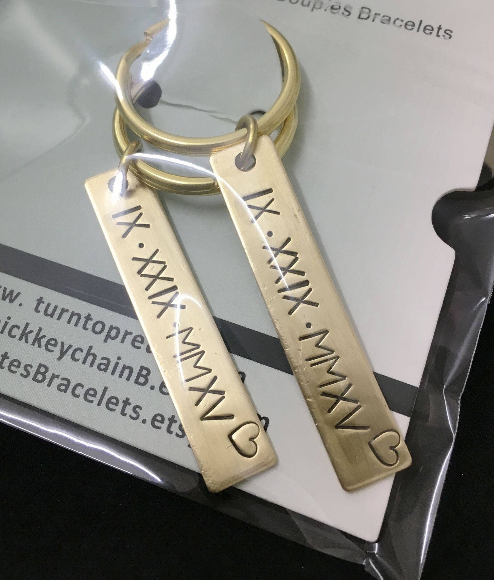 Personalized keychain custom Roman numeral metal keyrings Etsy