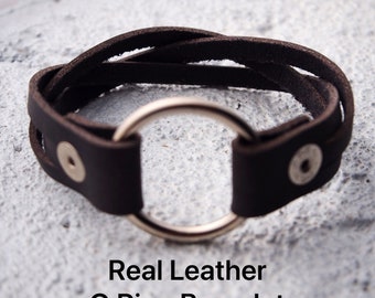 O ring bracelet, Replacement O Ring Bracelet, Wedding Ring replacement jewelry, wear the ring, real braided leather, men, women, gift, widow