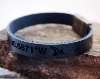 Quality Leather Duck hunting gifts, Duck Hunting Bands for Men, Coordinates bracelet, men, gift, husband, father, hunting gift, mens gift