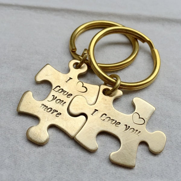 Personalized Couples Gift, Couple Keychain, Couples anniversary Keychain, Anniversary Gift, Puzzle KeyChain, Gift for couples, his hers gift