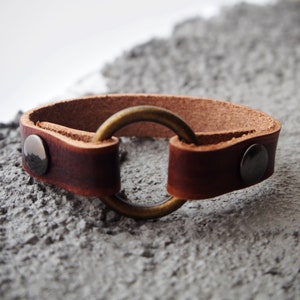 Handmade Leather Ring bracelet, wear a ring bracelet, widow bracelet, men women, o ring, replacement ring, Memorial Gifts, wedding ring