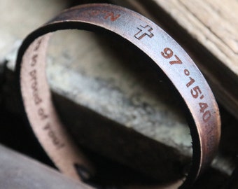 Coordinate Bracelet, Mens Coordinate bracelets, inner & outer text Bracelet, Hidden message Bracelets, Gift For Him, Leather engraved gift