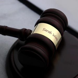 Personalized Engraved wood Gavel, Personalized Wood Gavel, Engraved Gold Band, Wooden, Judge&#39;s, Custom lawyer gavel, Auction, School, SET