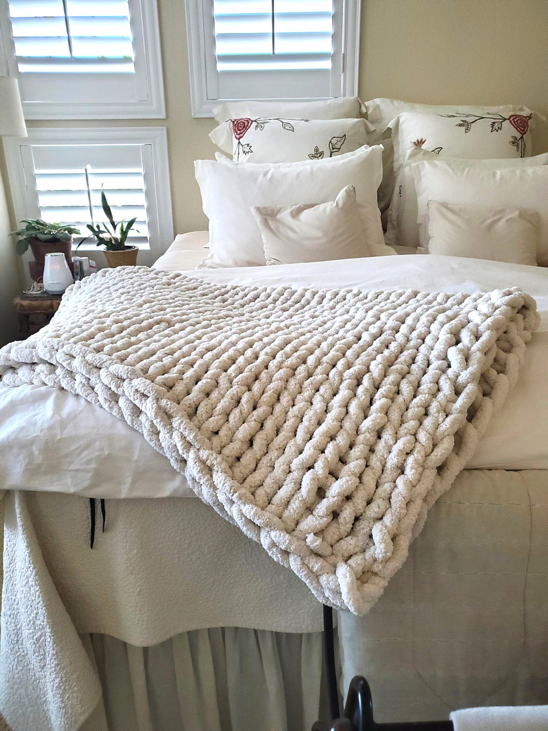 Soft Handmade Chunky Chenille Throw Lap Throw Cozy Blanket Etsy
