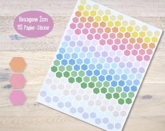 208 Mini-Paper Hexagon Sticker 1 cm Planner Scrapbooking Journaling Label