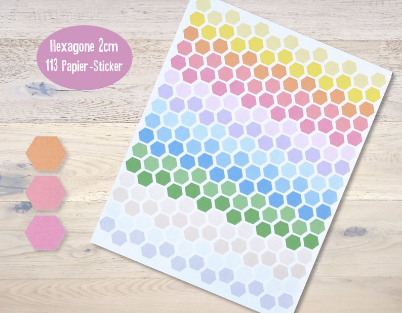 208 Mini-Paper Hexagon Sticker 1 cm Planner Scrapbooking Journaling Label image 1