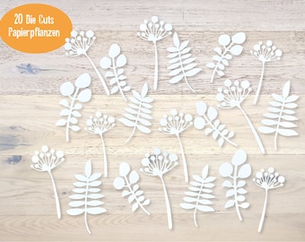 20 White Paper Plants The Cuts Scrapbook Planner Journal