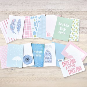 16 Journalkarten Journaling Smashcards Pocket Letter Scrapbook Planer Kalender Filler