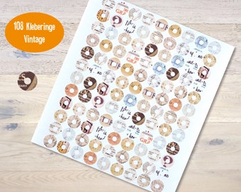 112 Reinforcement Rings Round Circle Sticker Donut Sticker Junkjournal Scrapbooking Trash Journal