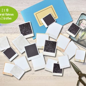 2 X 10 Mini Polaroid Rahmen Papier Cut Outs  Retro Style Scrapbooking Journaling Ephemera