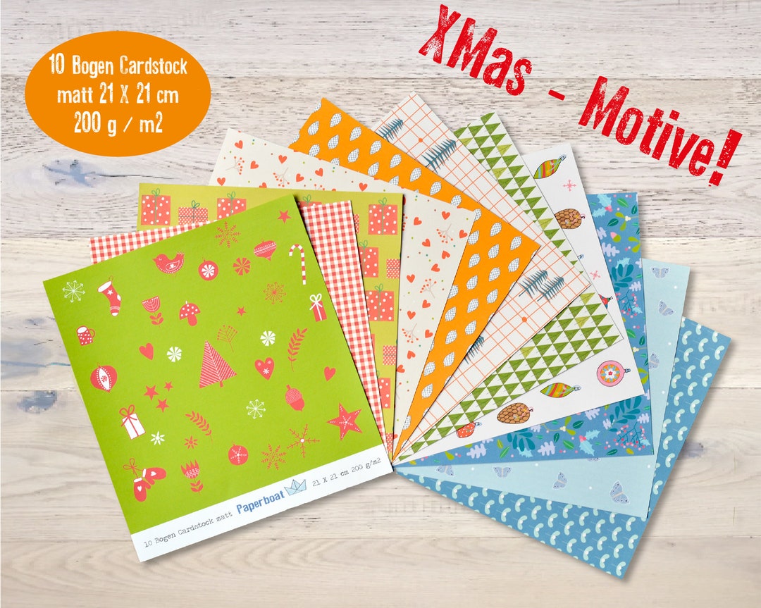 10 Sheets Cardstock Pattern Scrapbooking Xmas - Etsy