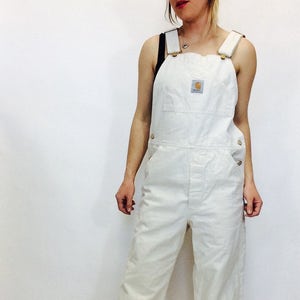 White carhartt overalls women's sales