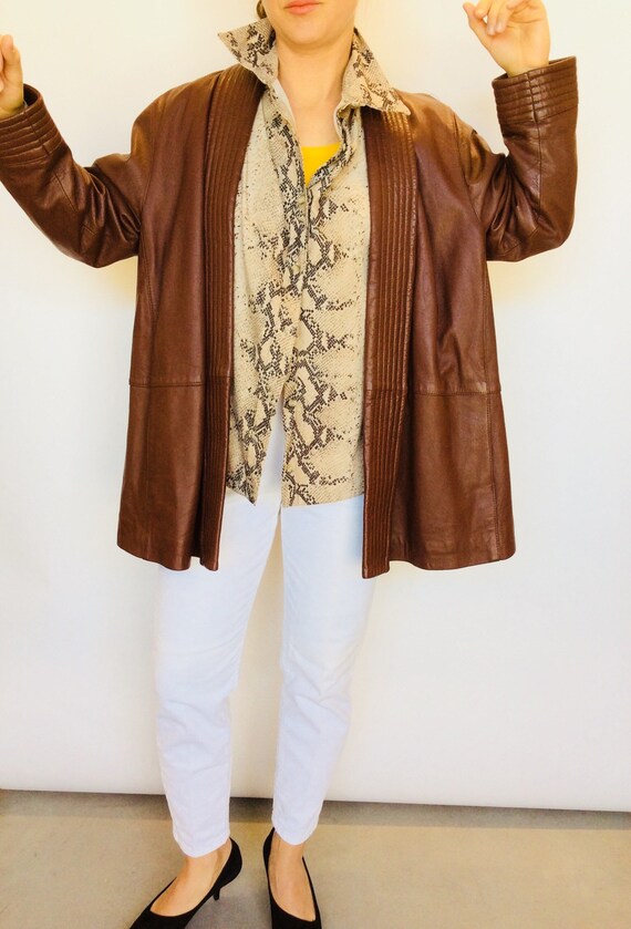 Vintage leather kimono jacket quilted kimono jacke