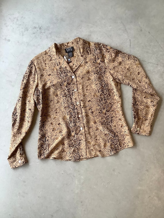 Vintage snakeskin print shirt animal print shirt s