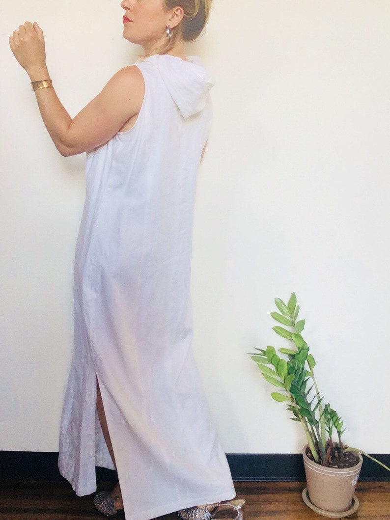 Robe en lin blanc, robe Maxi en lin, robe à capuchon, robe Robe en lin blanc, robe Maxi en lin, robe à capuchon, robe