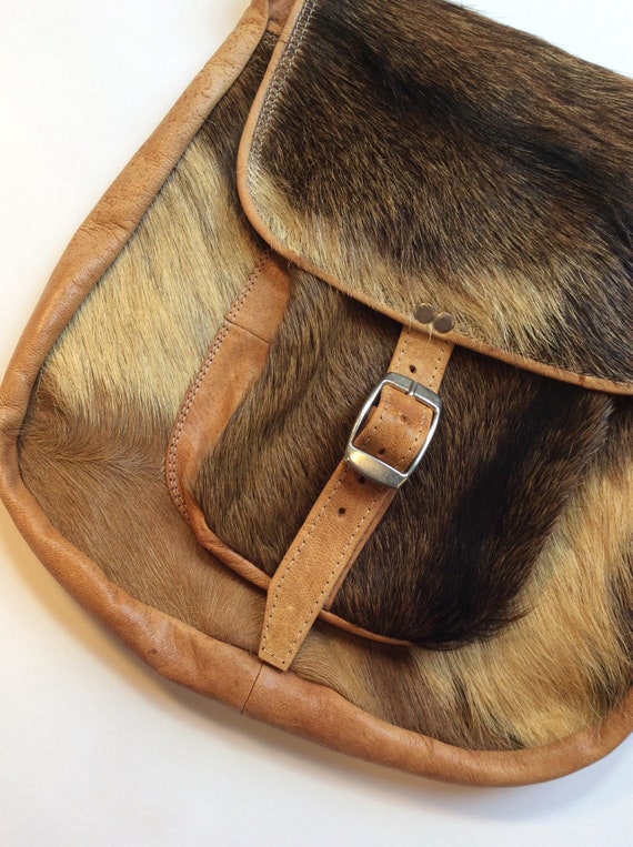 Vintage pony hair bag pony hair purse vintage bro… - image 5