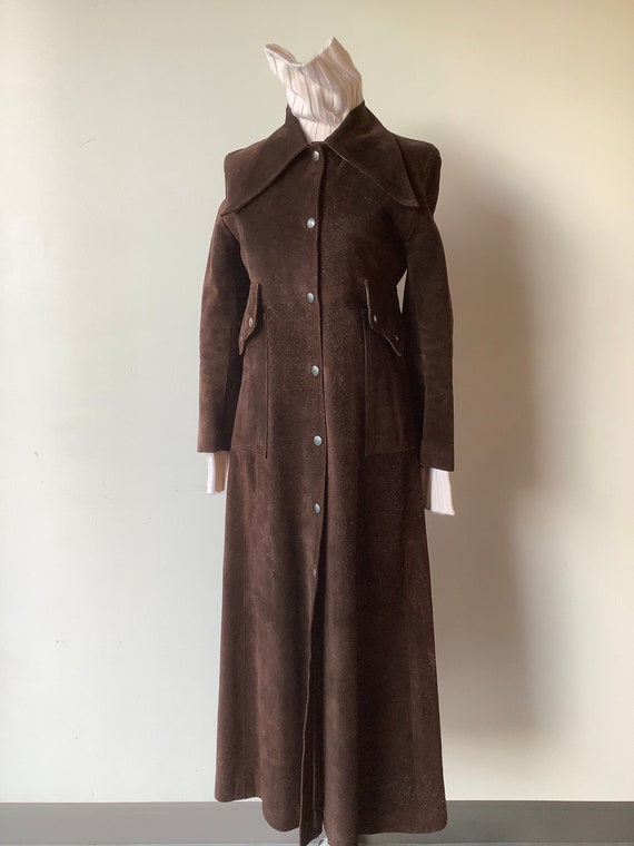 Small Vintage leather coat long leather coat women