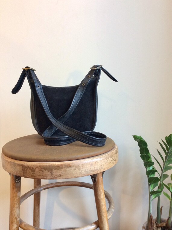 Black Coach bag leather coach bag suede Coah bag b