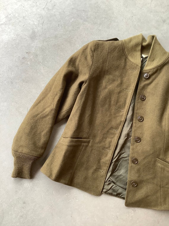 Cropped wool jacket Army wool jacket 40s jacket 50