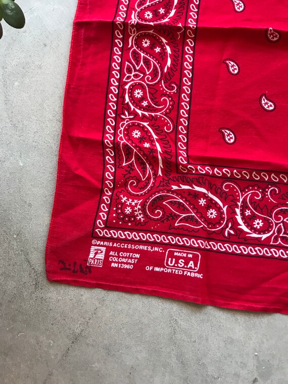 Vintage Red bandana SW print bandana vintage band… - image 2