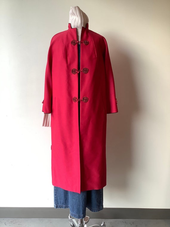 Magenta wool coat Pink wool coat vintage silk lined c… - Gem