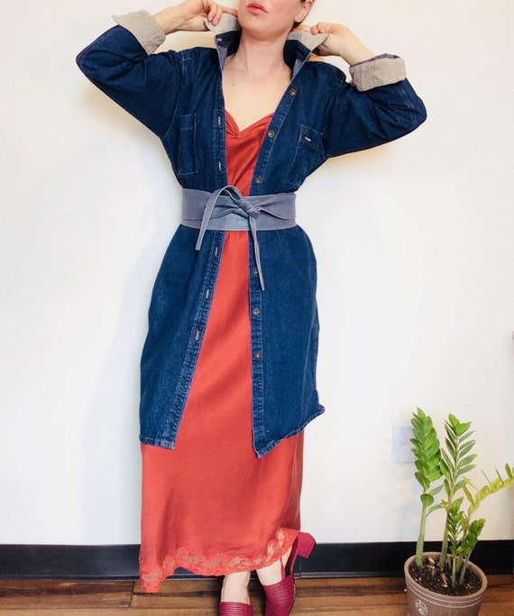 denim duster dress