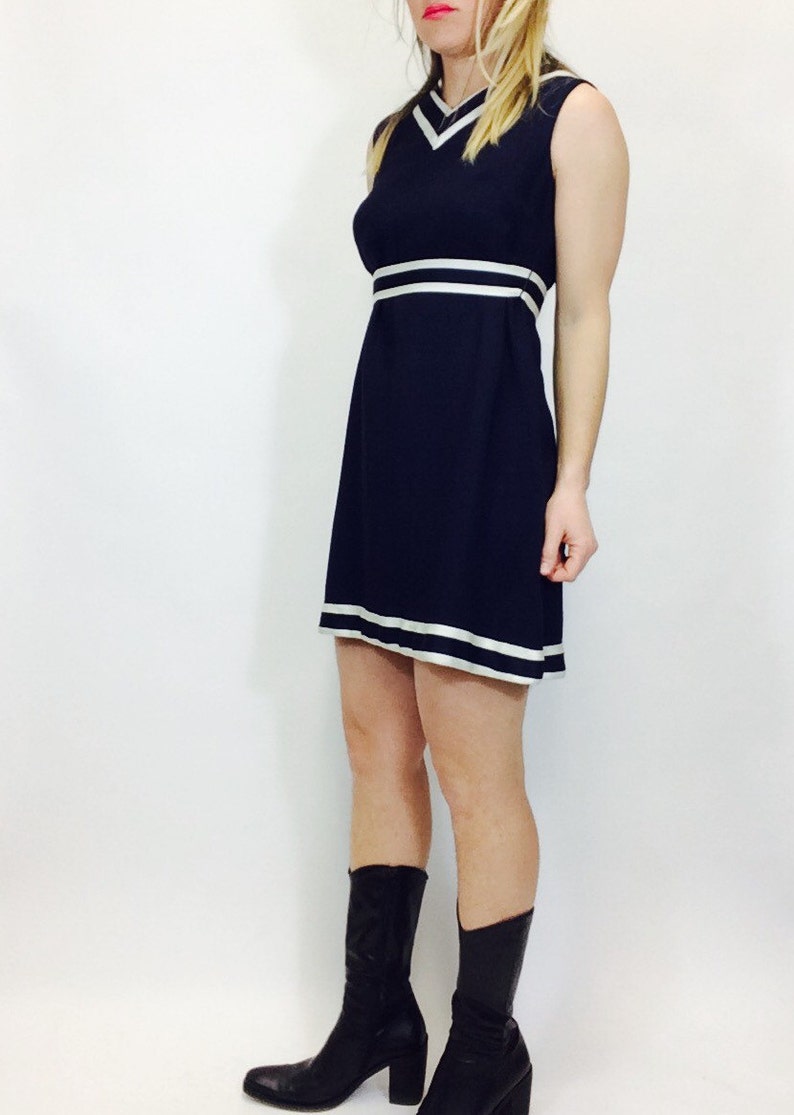 Vintage Navy Style Dress Vintage Nautical Dress Vintage Sailor Etsy