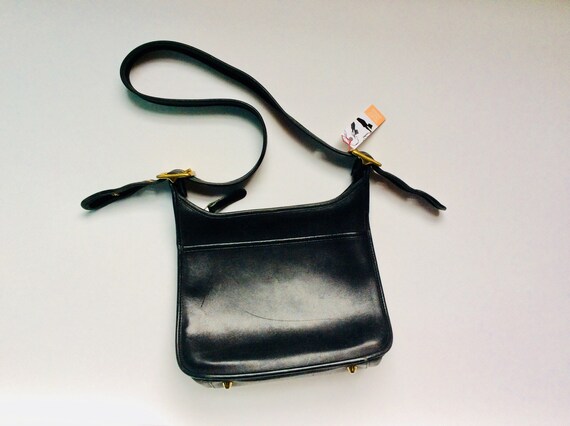 vintage black leather coach purse