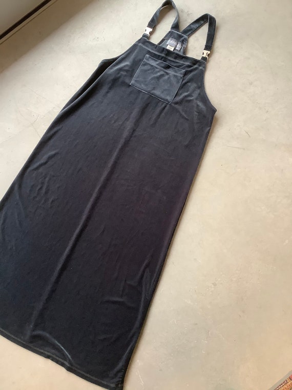 Vintage overall dress overall maxi dress long velv