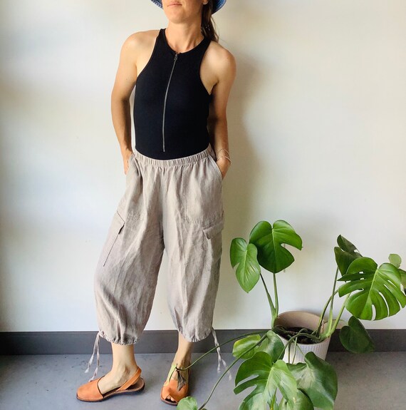 Vintage linen pants natural linen pants size small