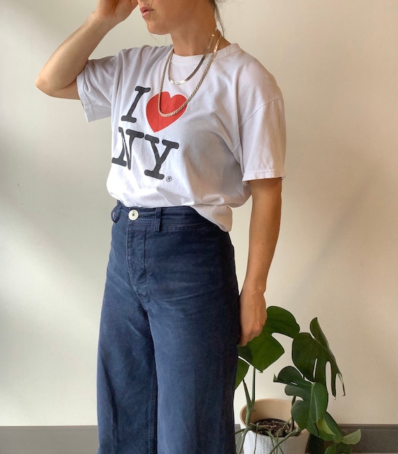 I heart NY shirt white graphic T mens vintage T sh
