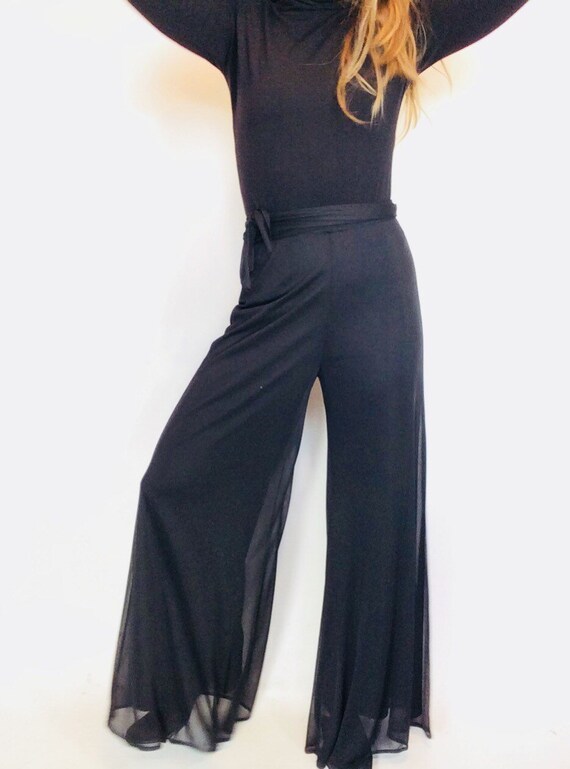 Vintage palazzo pant sheer palazzo pants black wid