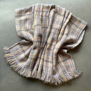 Plaid Vintage cape Irish plaid cape vintage wool cape pastel plaid cape vintage woven cape vintage Irish cape vintage cape short cape Pastel image 2