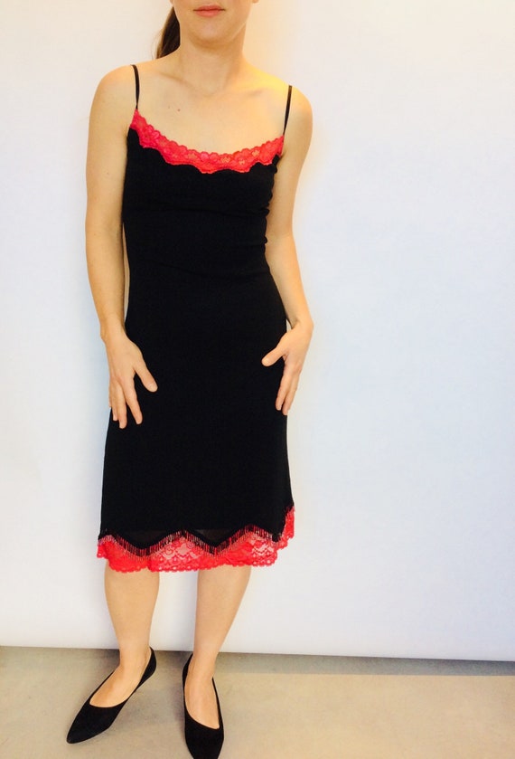 Betsy Johnson dress s Black mesh dress 90s dress s